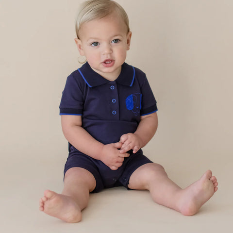 Marquise Best Friends French Terry Polo Romper