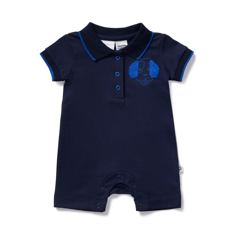 Marquise Best Friends French Terry Polo Romper