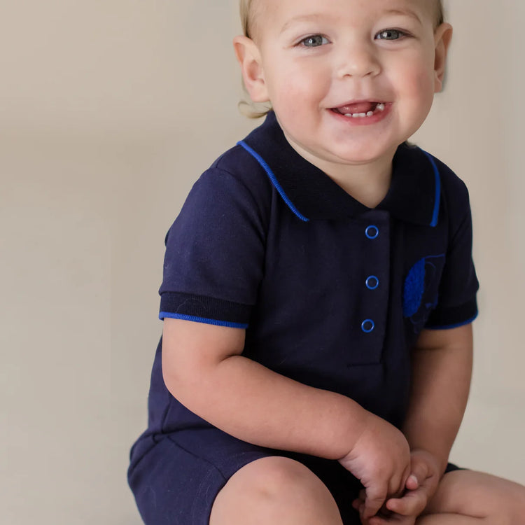 Marquise Best Friends French Terry Polo Romper