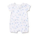 Marquise Seascape Floral Puff Sleeve Romper