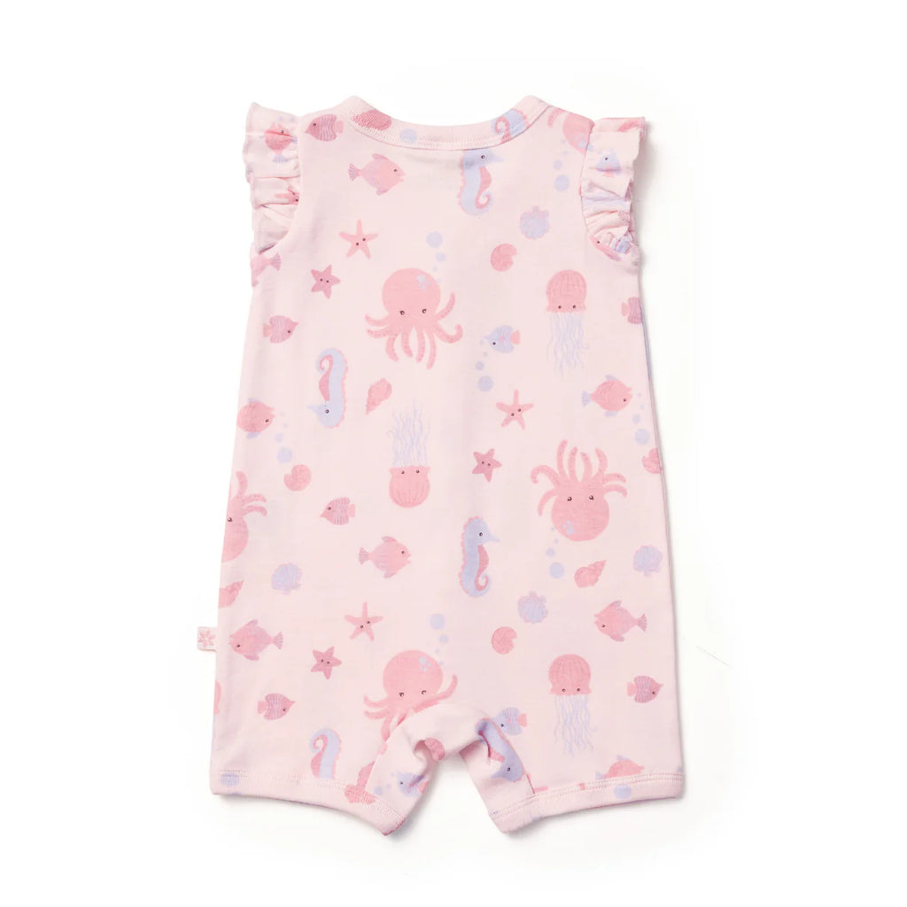 Marquise Seascape Flutter Sleeve Romper