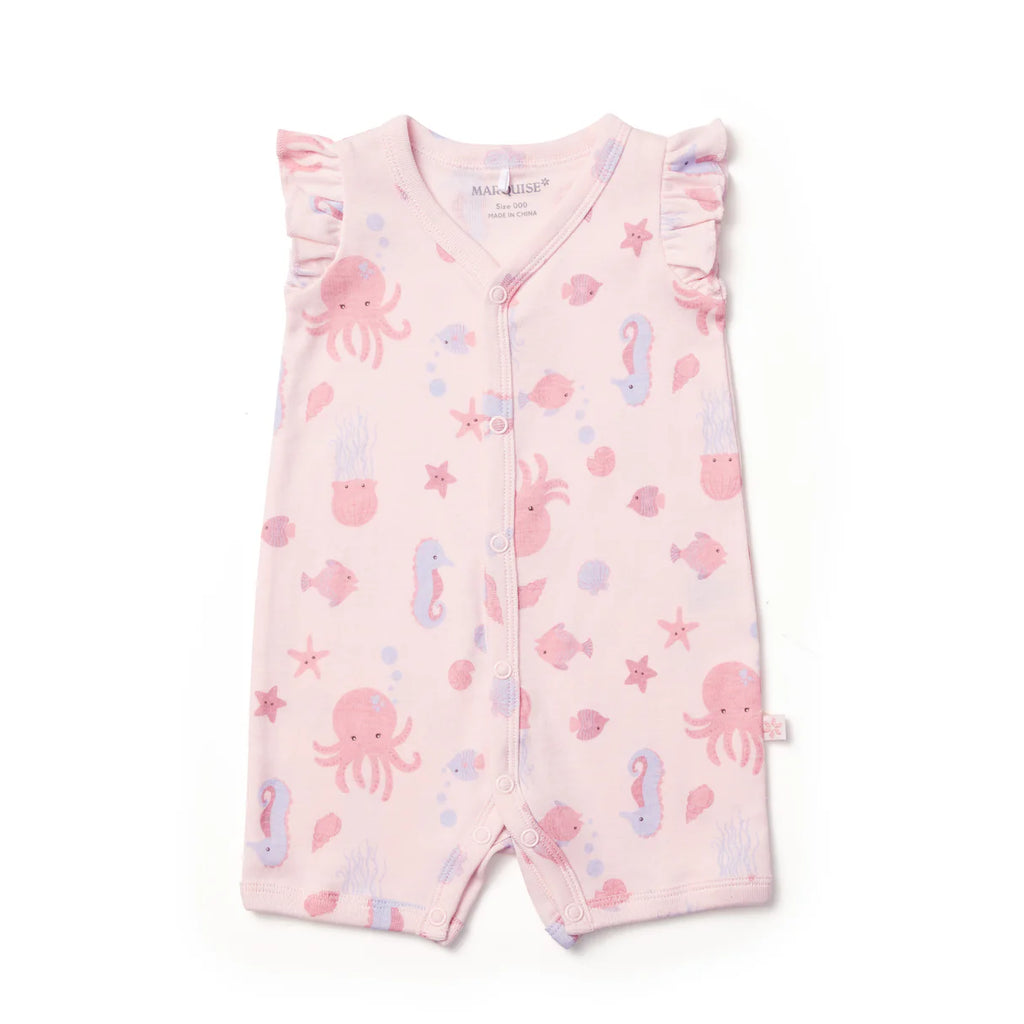 Marquise Seascape Flutter Sleeve Romper