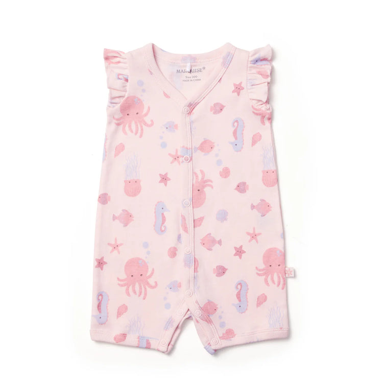 Marquise Seascape Flutter Sleeve Romper