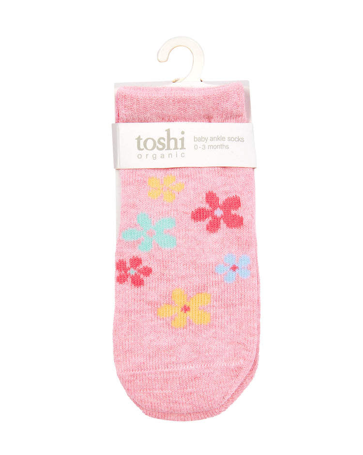 Toshi Organic Socks Ankle Jacquard- Dasiy