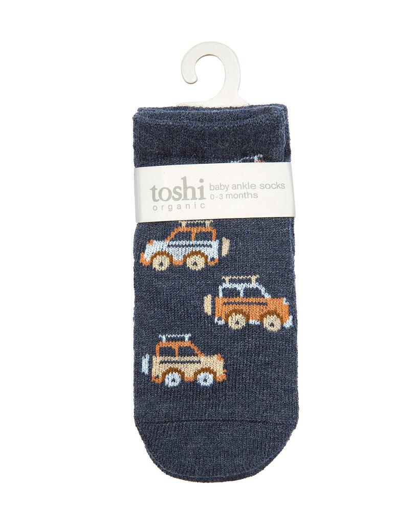 Toshi Organic Socks Ankle Jacquard- High Country