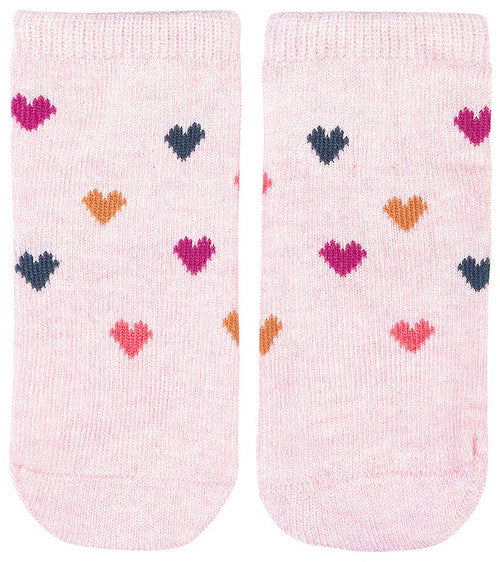 ToshiOrganic Socks Ankle Jacquard Hearts