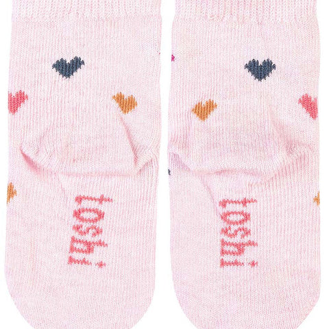 ToshiOrganic Socks Ankle Jacquard Hearts