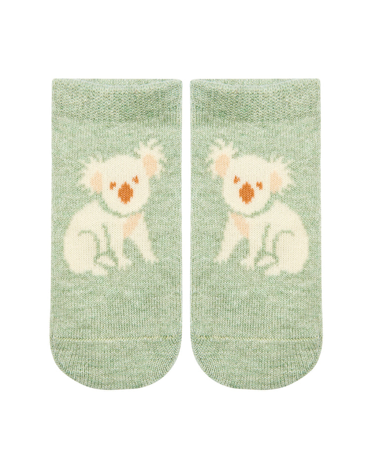 Toshi Organic Socks Ankle Jacquard- Koala