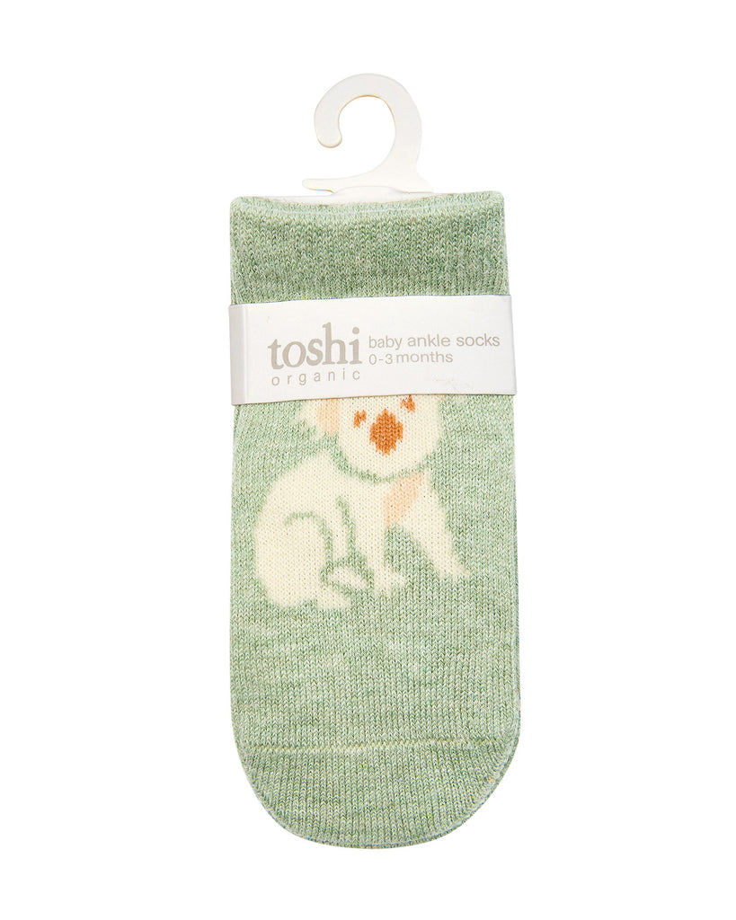 Toshi Organic Socks Ankle Jacquard- Koala