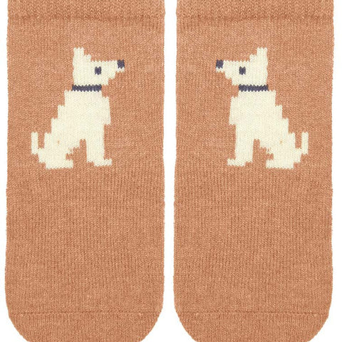 Toshi Organic Socks Ankle Jacquard Puppy