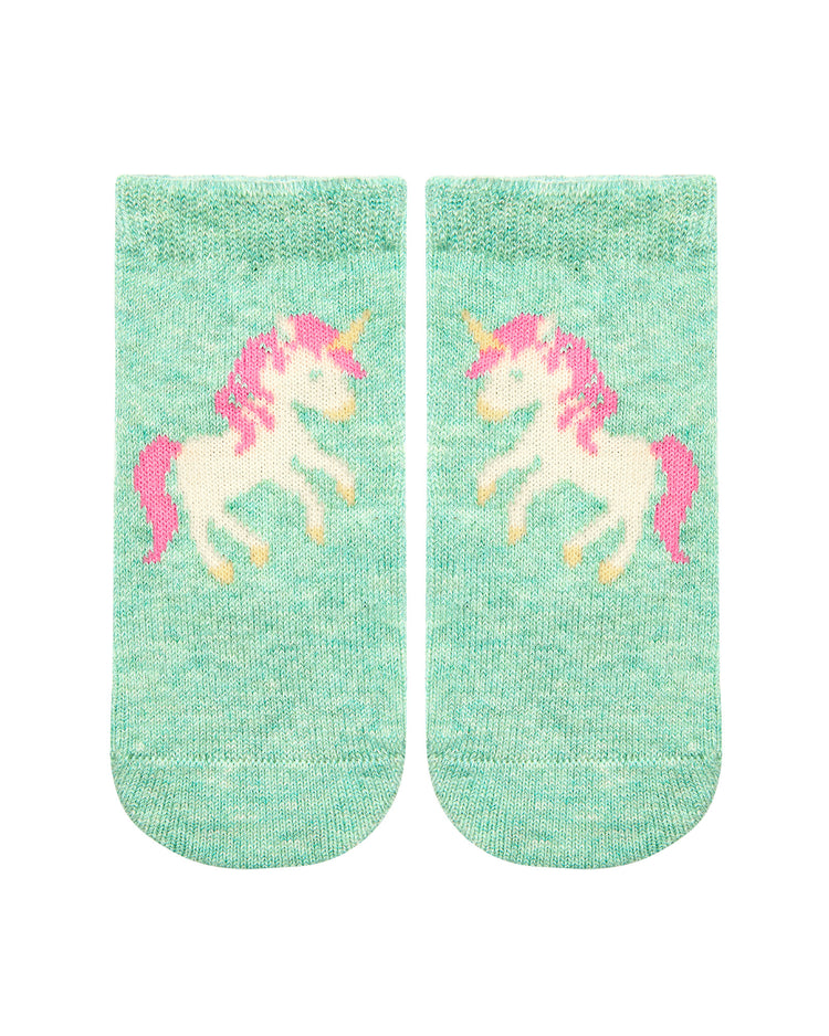 Toshi Organic Socks Ankle Jacquard- Unicorn