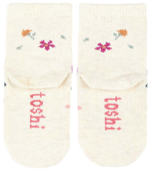 Toshi Organic Socks Ankle Jacquard Wild Flowers