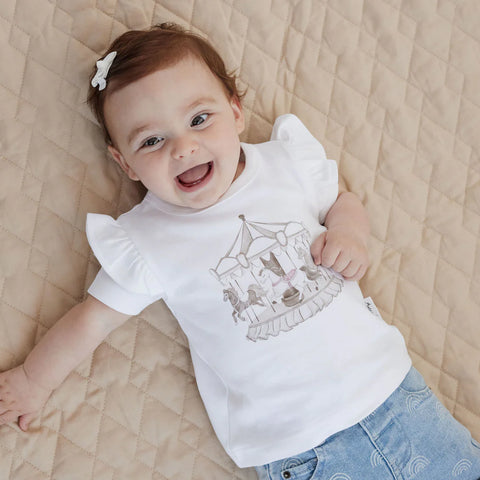Aster&Oak CAROUSEL PRINT  FLUTTER TEE