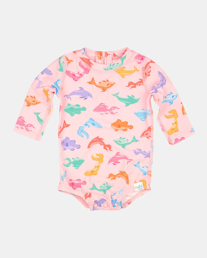 Toshi Swim Baby Onesie L/S Classic- Dishy Fishy