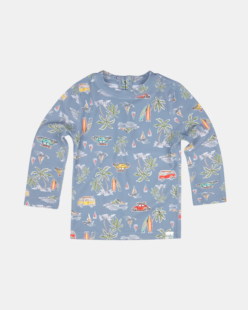 Toshi Swim Kids Rashie L/S Half Zip Classic- Surf Soul