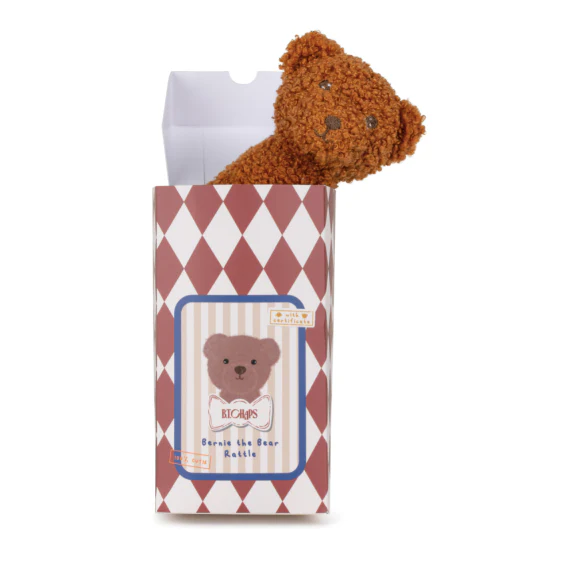 Bernie The Bear Rattle In Giftbox 12 cm BT Chaps