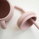 ALL4 ELLA Silicone sippy cup - Dusty Pink (with straw)