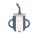 ALL4 ELLA Silicone sippy cup - Slate Blue (with straw)