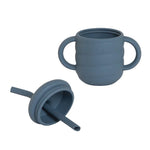 ALL4 ELLA Silicone sippy cup - Slate Blue (with straw)