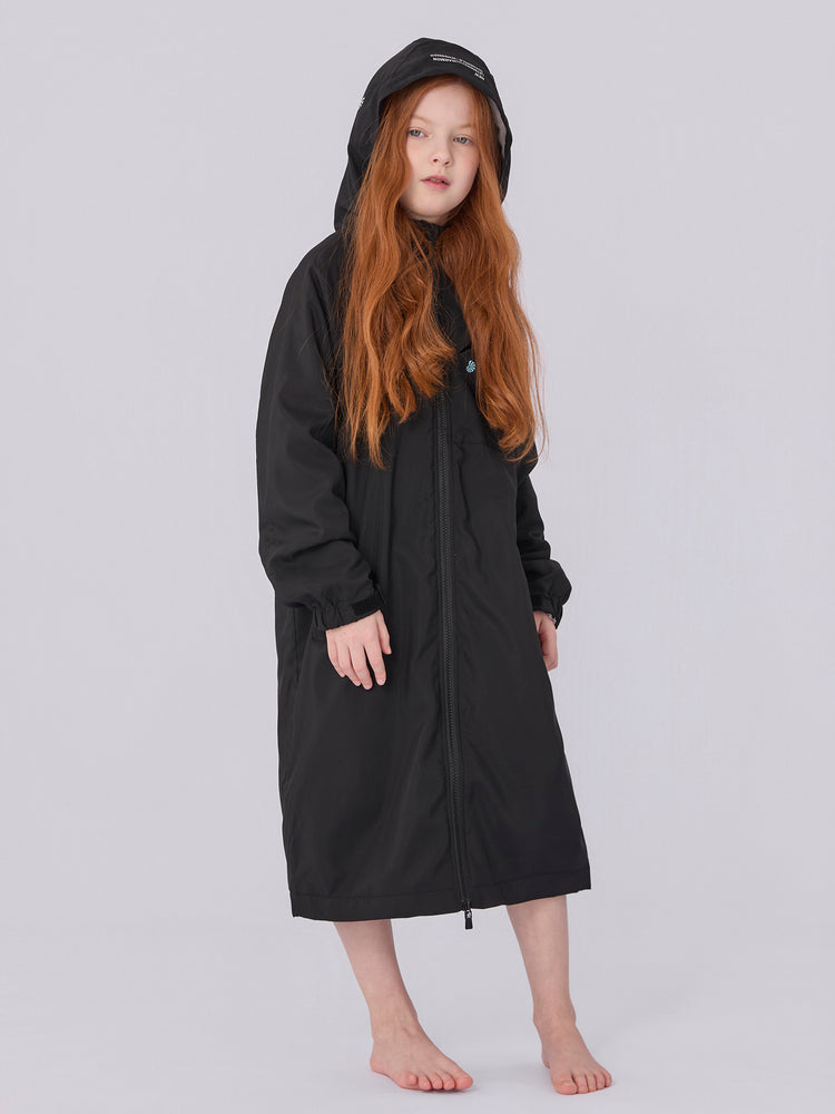 Seasnail Swim Parka For Kids- Black