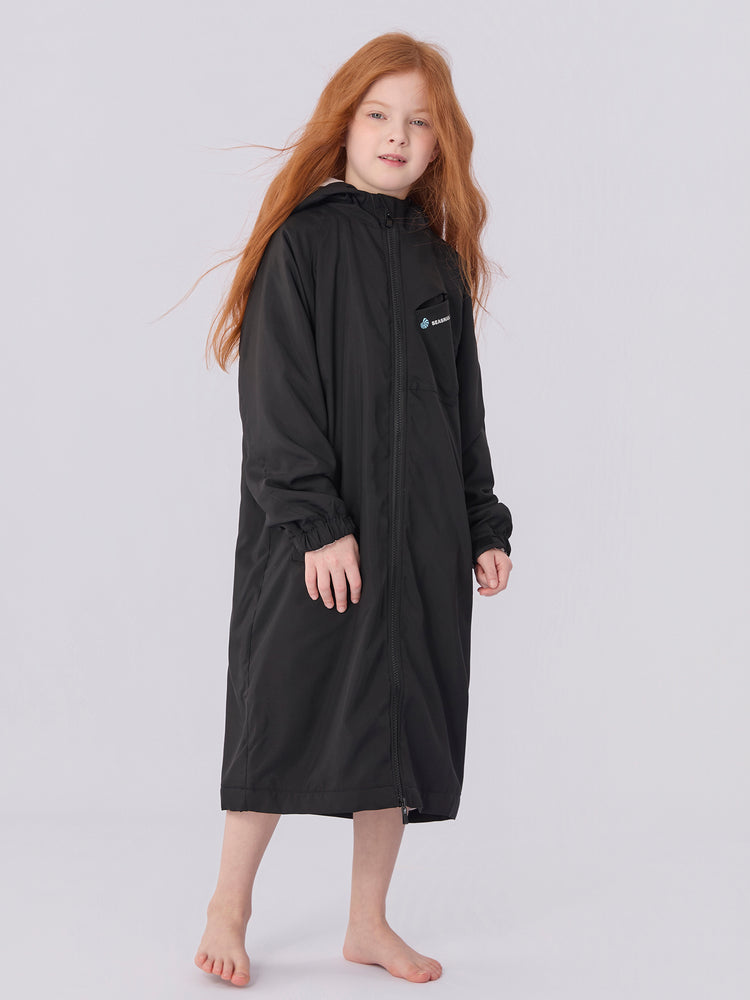 Seasnail Swim Parka For Kids- Black
