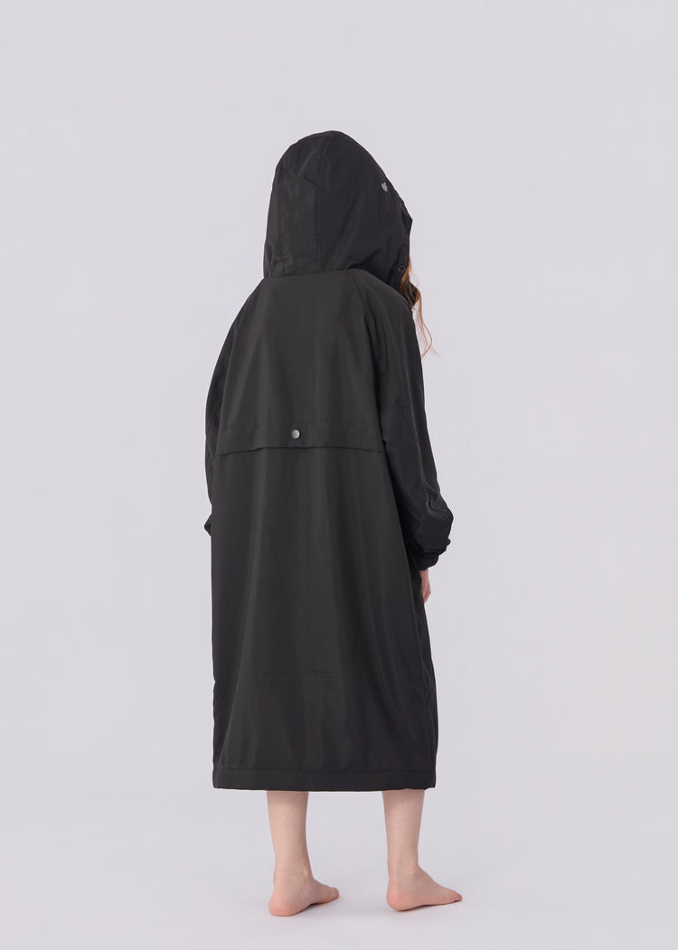 Seasnail Swim Parka For Kids- Black
