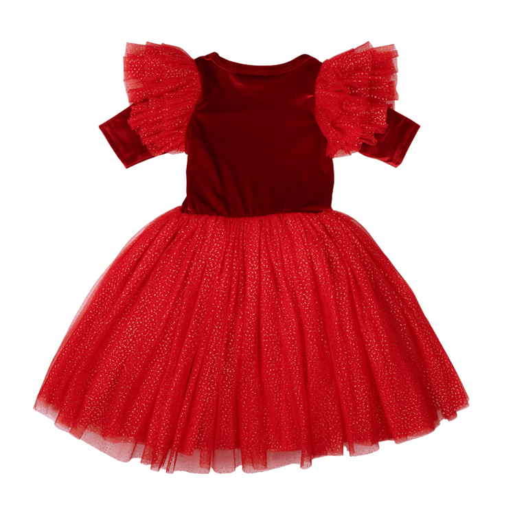 Rock Your Kid Red Velvet Sparkle Party Dress