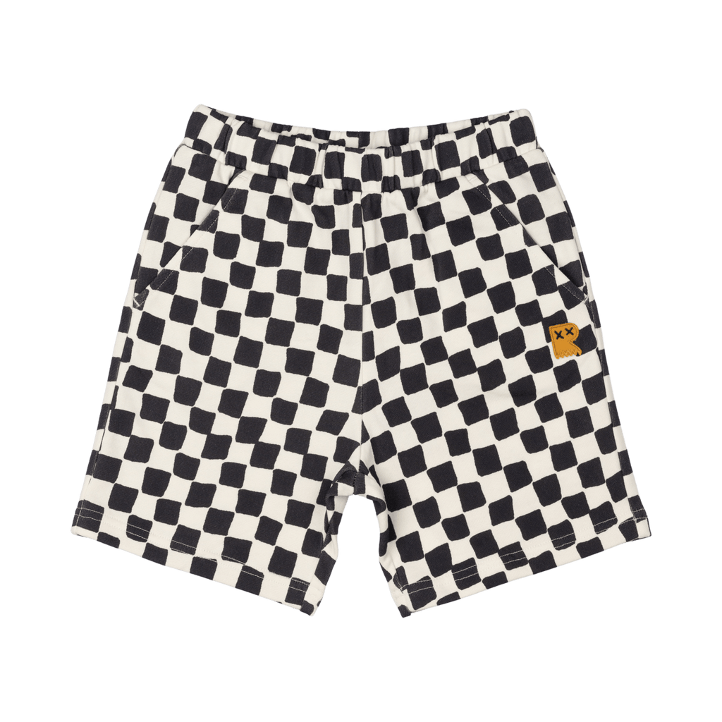 Rock Your Kid 'An Imaginary Life- BLACK CHECKER SHORTS