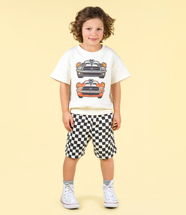 Rock Your Kid 'An Imaginary Life- BLACK CHECKER SHORTS