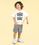 Rock Your Kid 'An Imaginary Life- BLACK CHECKER SHORTS