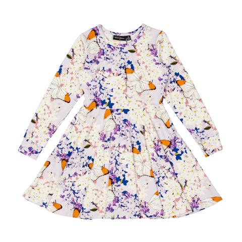 Rock Your Kid LILAC FLORALS WAISTED DRESS