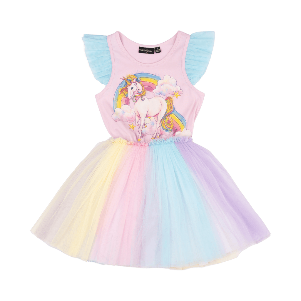 Rock Your Kid UNICORN RAINBOW SINGLET CIRCUS DRESS