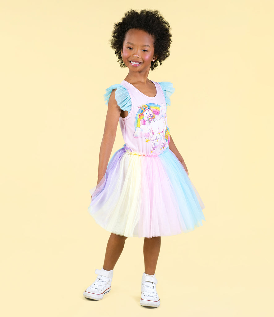 Rock Your Kid UNICORN RAINBOW SINGLET CIRCUS DRESS