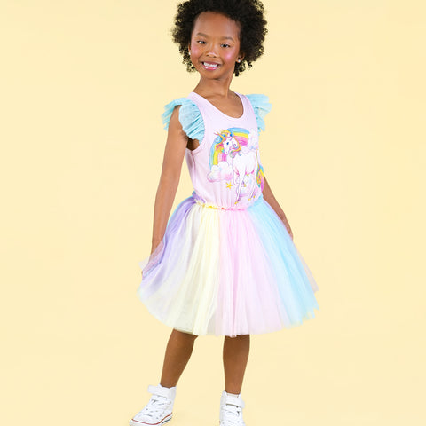 Rock Your Kid UNICORN RAINBOW SINGLET CIRCUS DRESS