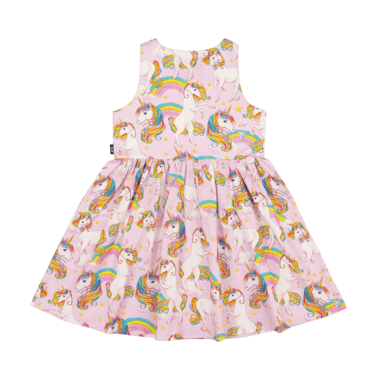 Rock Your Kid UNICORN RAINBOW POPOVER DRESS