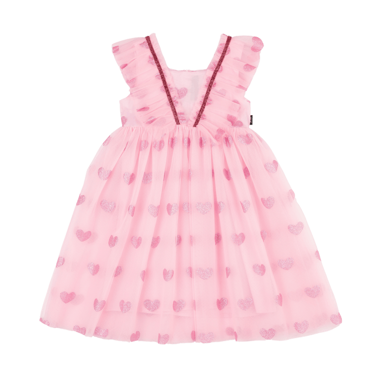 Rock Your Kid PINK GLITTER HEART TULLE DRESS