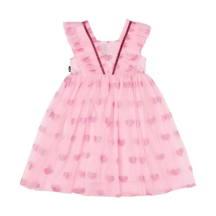 Rock Your Kid PINK GLITTER HEART TULLE DRESS