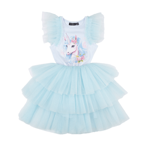 Rock Your Kid BLUE UNICORN PARTY DRESS