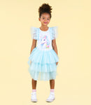 Rock Your Kid BLUE UNICORN PARTY DRESS