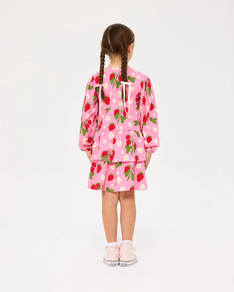 Rock Your Baby STRAWBERRY LONG SLEEVE FRILL DRESS