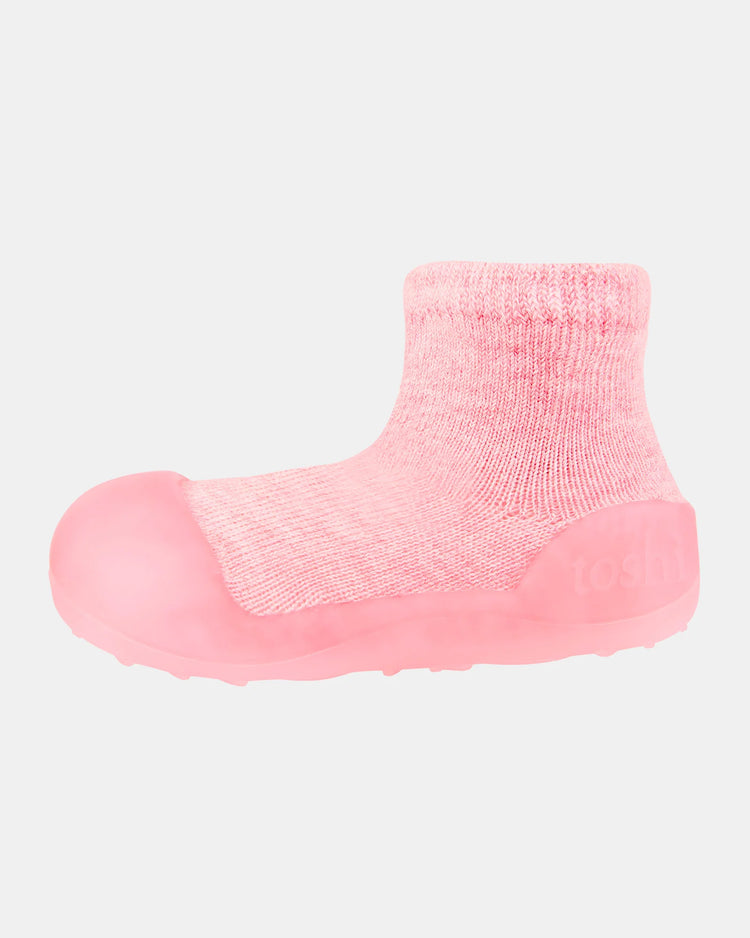 Toshi Organic Hybrid Walking Socks Dreamtime Footsteps -Carmine
