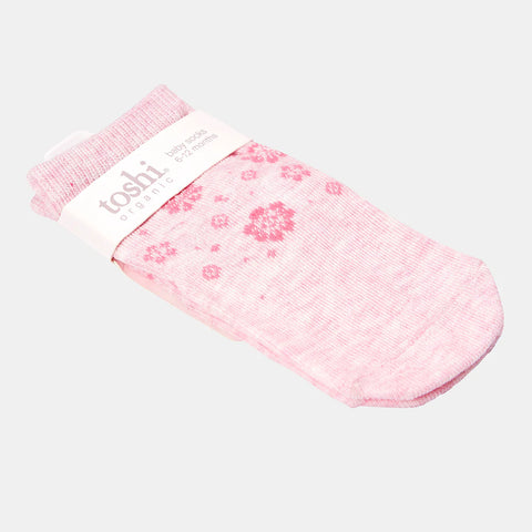 Toshi Organic Socks Jacquard Fleur