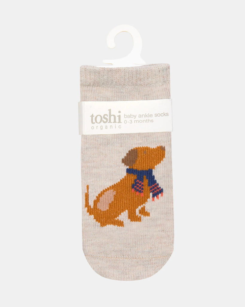 Toshi  Organic Socks Ankle Jacquard Puppy Dog