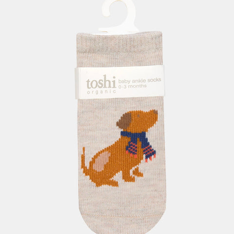Toshi  Organic Socks Ankle Jacquard Puppy Dog
