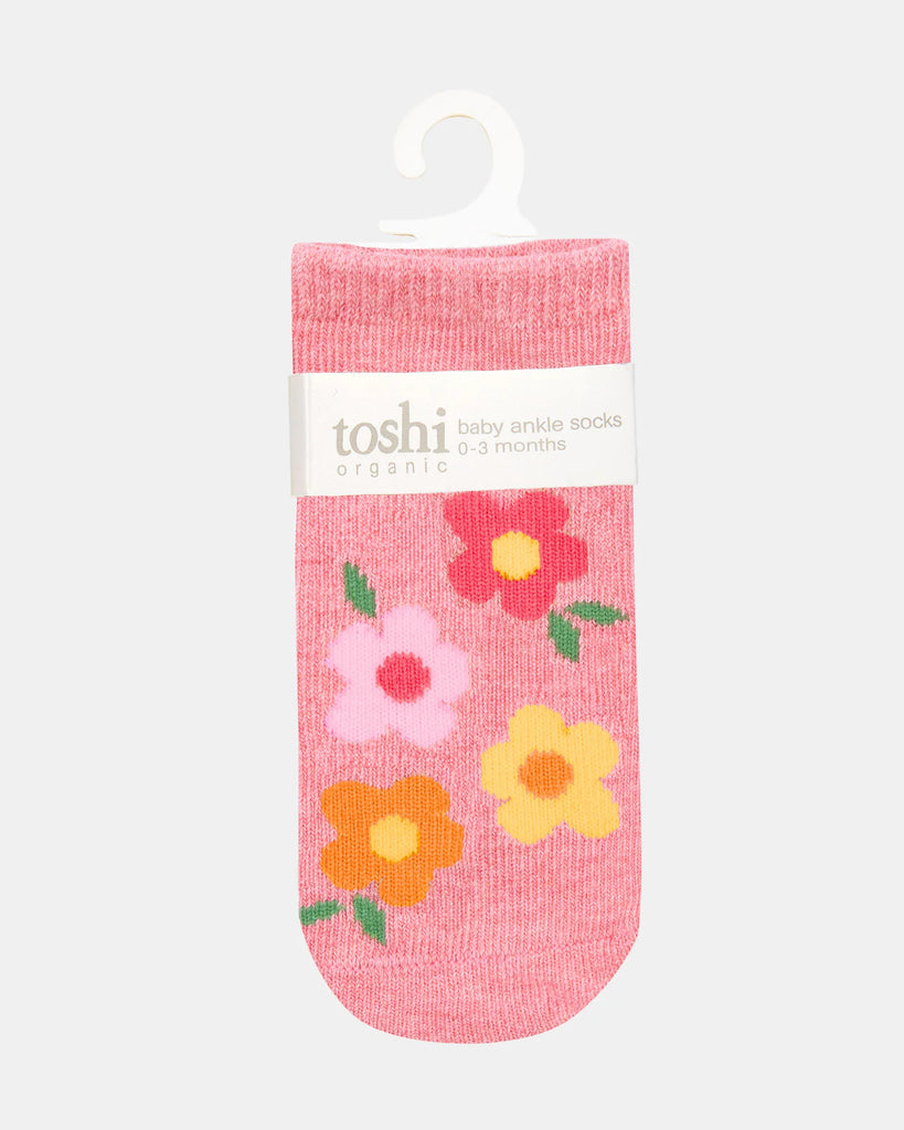 Toshi  Organic Socks Ankle Jacquard Rosie Posie