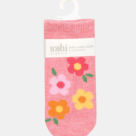 Toshi  Organic Socks Ankle Jacquard Rosie Posie