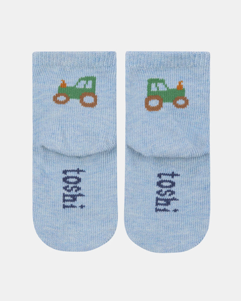 Toshi  Organic Socks Ankle Jacquard Tiny Tractors