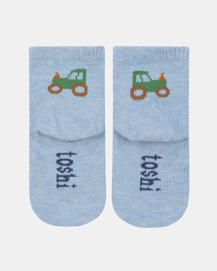 Toshi  Organic Socks Ankle Jacquard Tiny Tractors