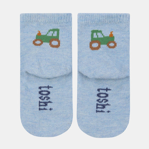 Toshi  Organic Socks Ankle Jacquard Tiny Tractors