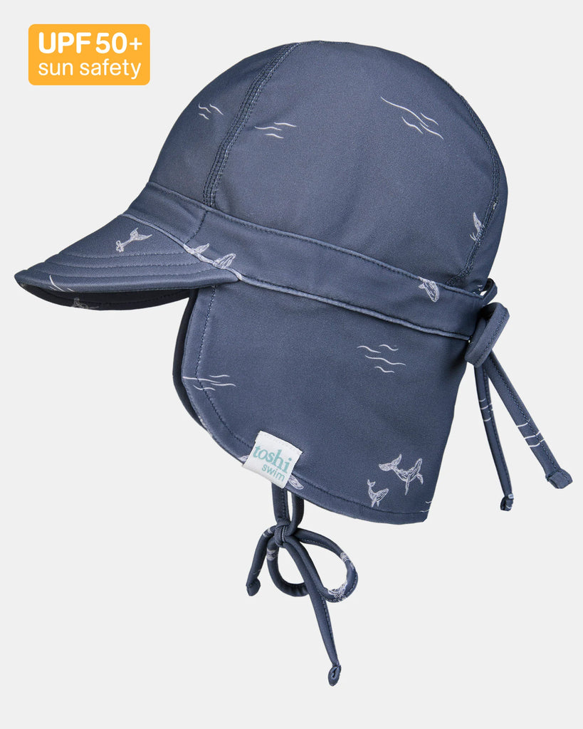 Toshi Swim Baby Flap Cap Classic/Whales